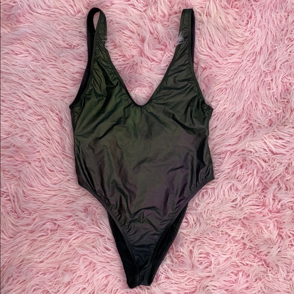 SPORTS ILLUSTRATED purple iridescent swim suit